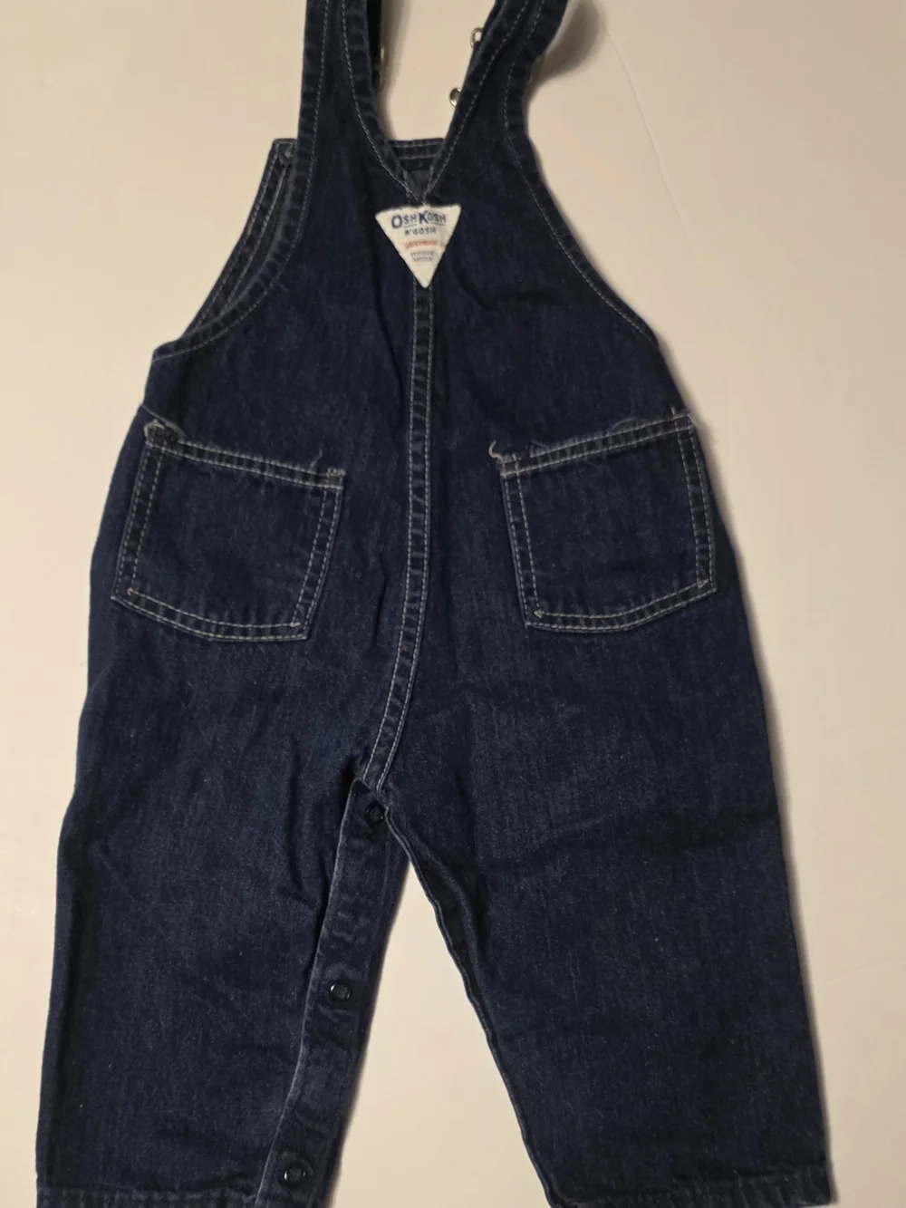 VTG OshKosh B'gosh Dark Denim Baby Overalls Size 24m